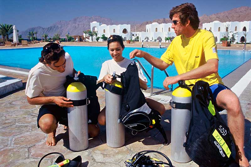 Pool session of PADI Open Water Diver Course